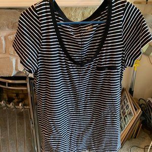 NWT BY a.n.a. NICE STRIPED TEE SZ XL BLACK/WHITE